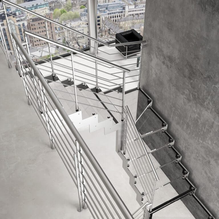 Immagine principale della sezione scale in vetro e metallo di Ws Scale.